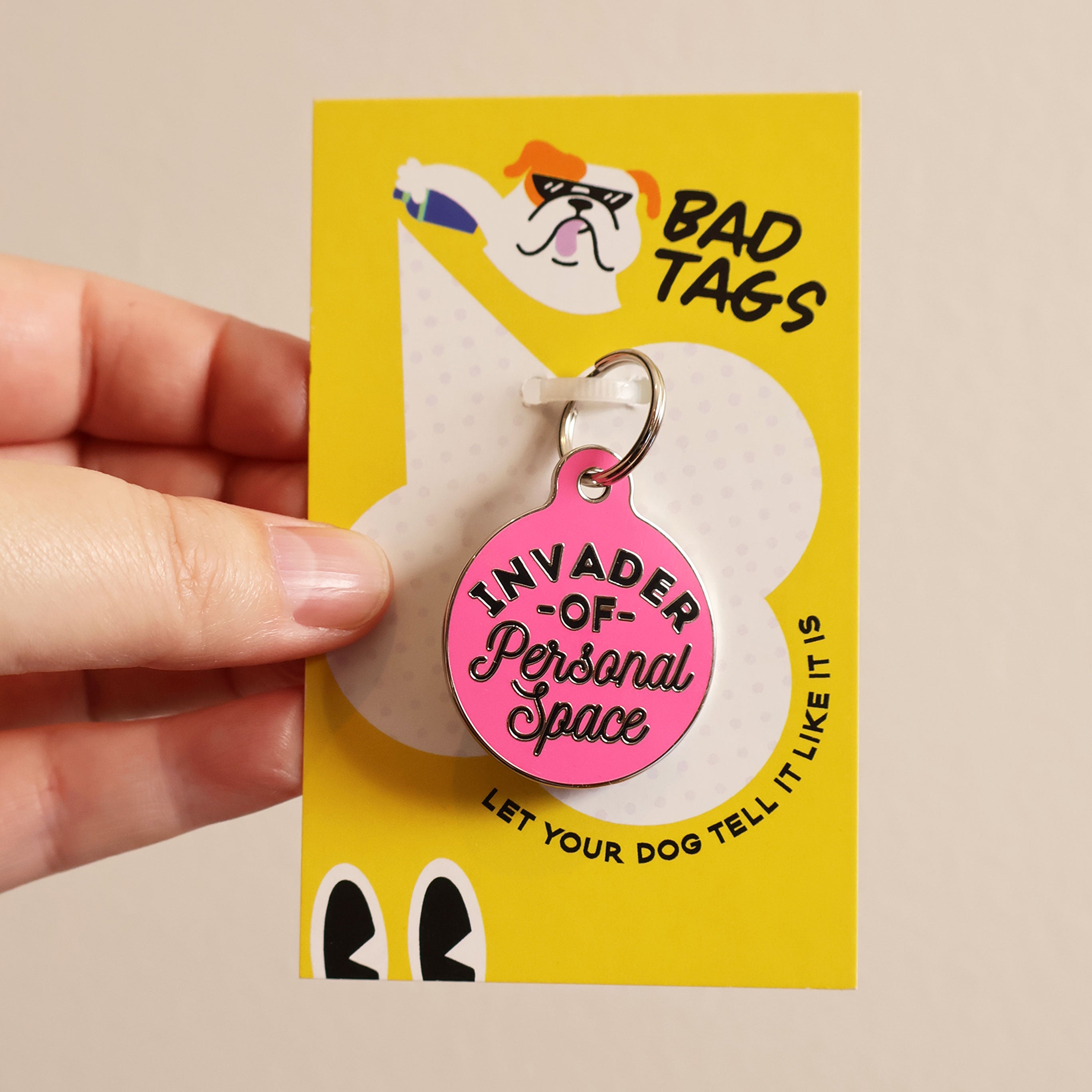Bad Tags Invader of Personal Space Pink - Funny Novelty Gift for Office Prank, Friends & Coworkers | Perfect for Desk Decor, Gag Gifts & Breaking the Ice