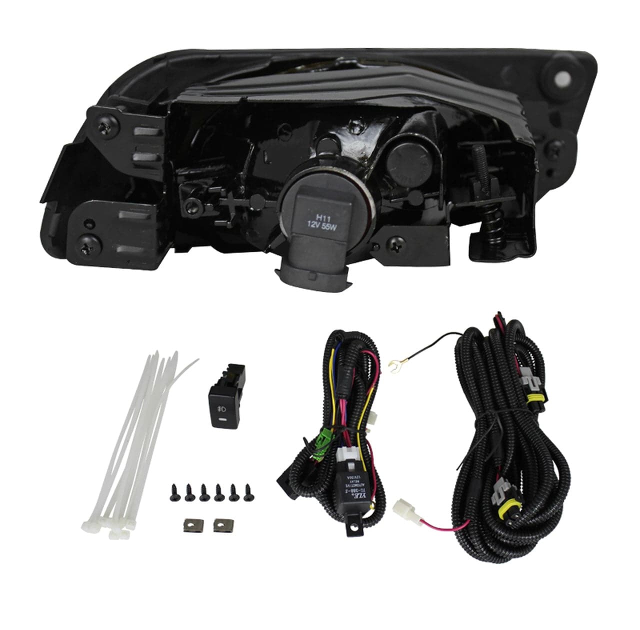 2012 Honda Civic Sedan H11 Fog Lights Kit - Chrome Housing with Clear Lens - Durable Replacement Fog Lights for Night Driving & Bad Weather Visibility