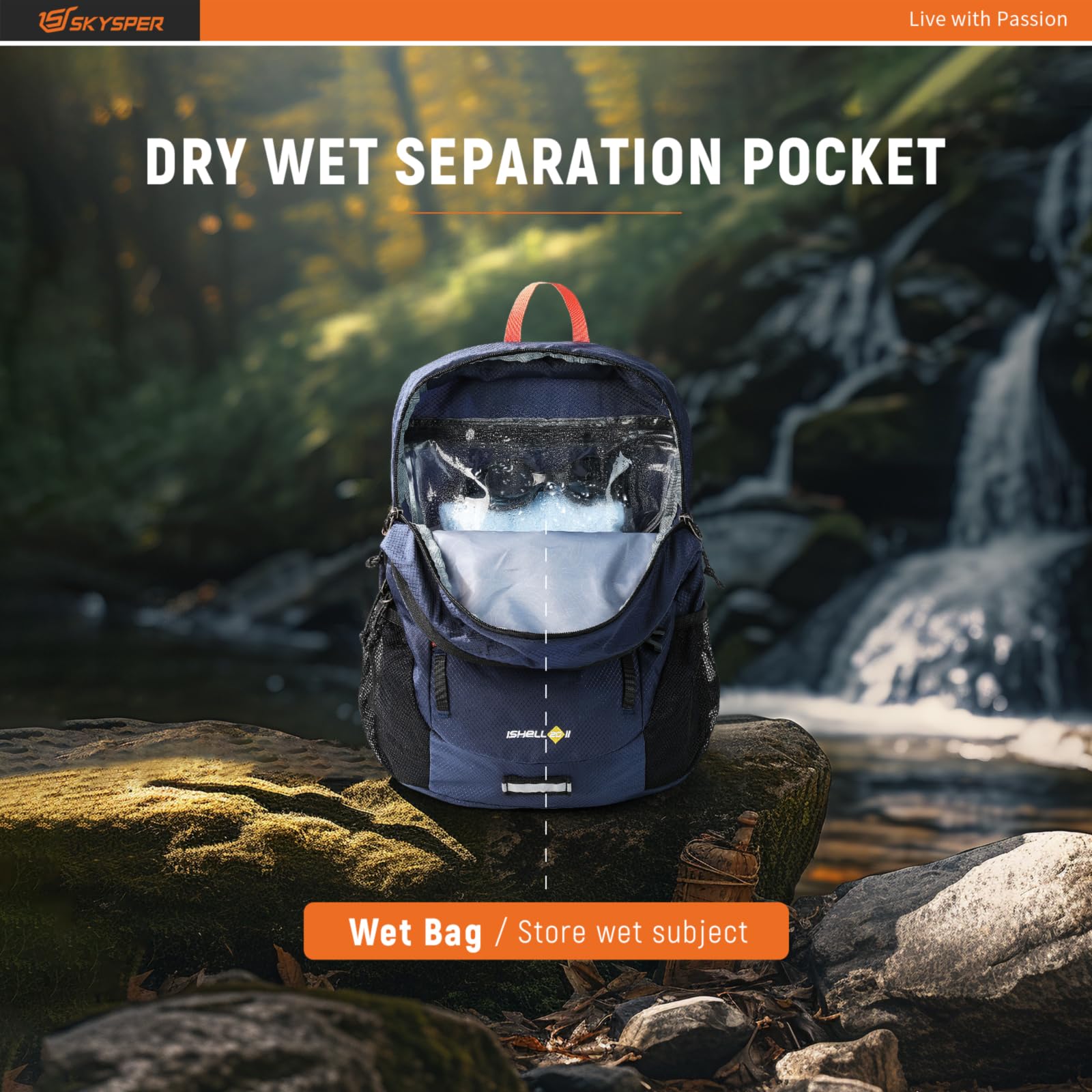 SKYSPER 20L Lightweight Packable Hiking Backpack - Water Resistant Daypack for Women & Men - Perfect for Outdoor Adventures, Travel & Daily Commute