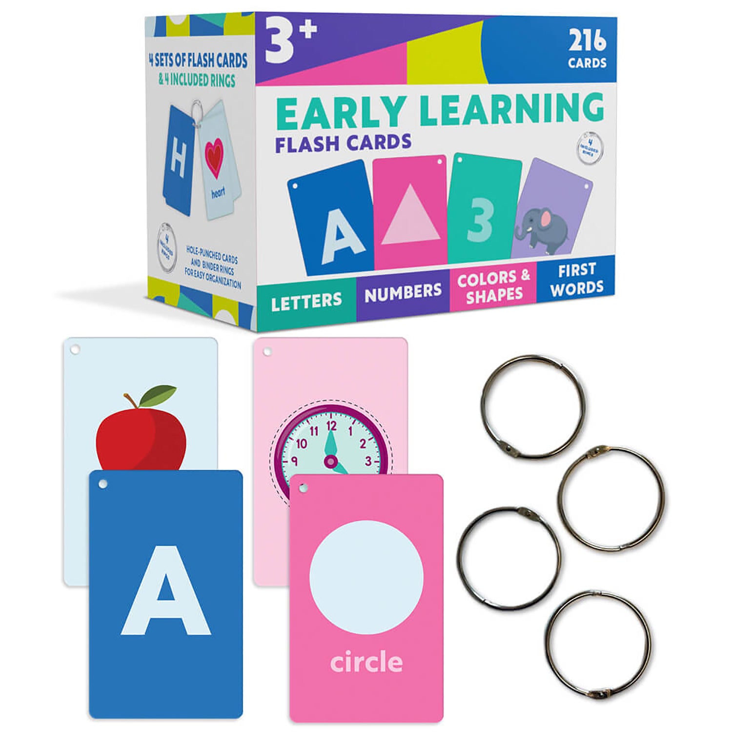 Carson Dellosa Early Learning Flash Cards - Educational Bundle for Kids (Multicolor) - Perfect for Preschool, Kindergarten & Homeschool Learning Activities