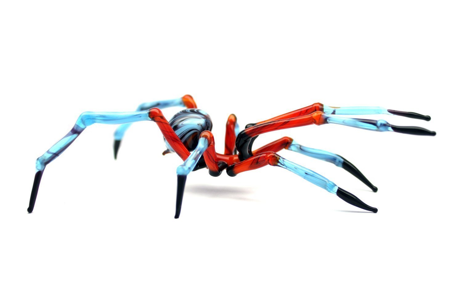 Hand-Blown Glass Spider Figurine - Realistic Glass Insect Collectible for Halloween Decor, Home Display, and Gift Giving