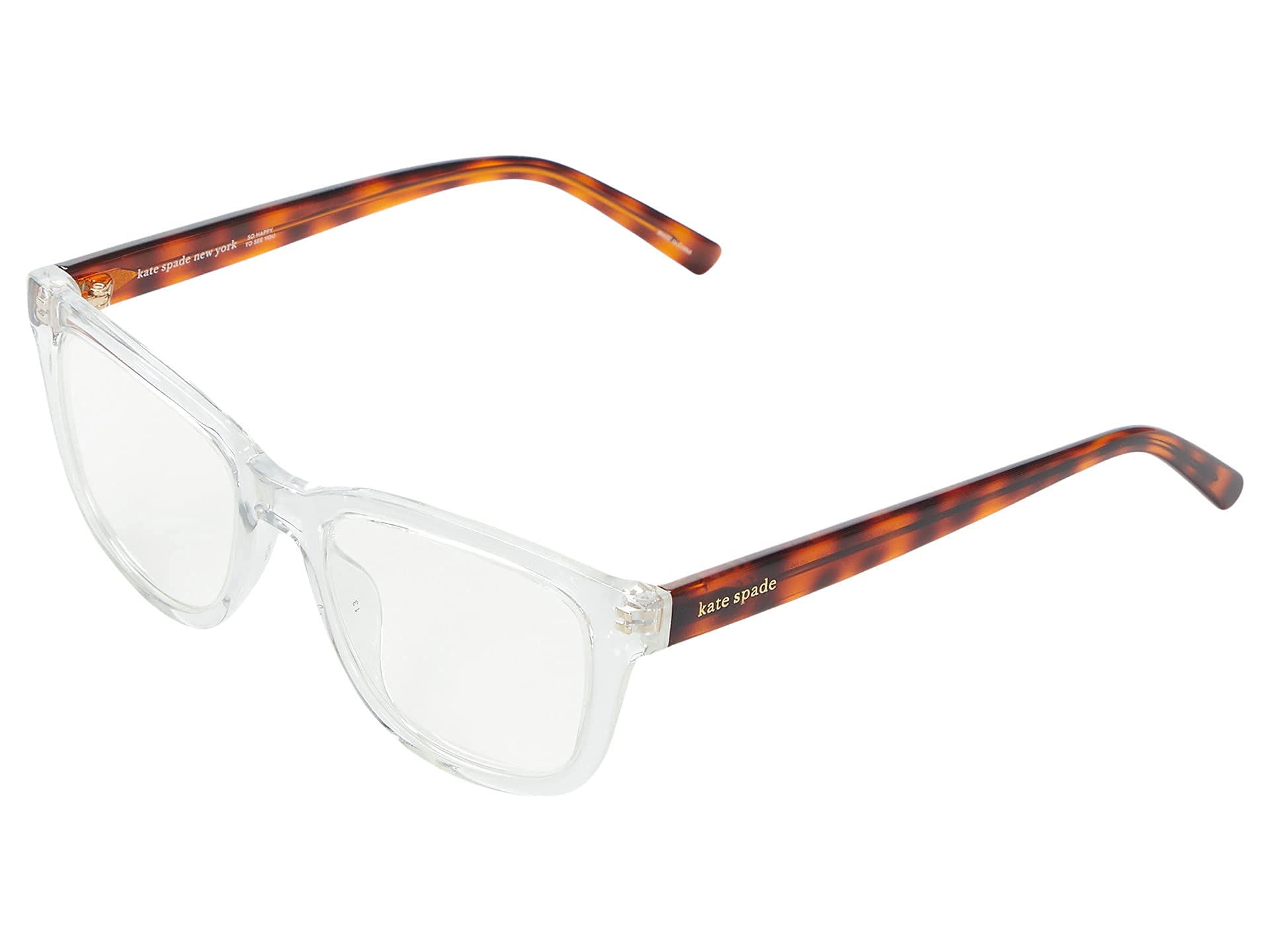 Kate Spade New York Women's Jazelle Blue Light Blocking Glasses - Square Frame Computer Reading Glasses for Women - Reduce Eye Strain for Work & Screen Time