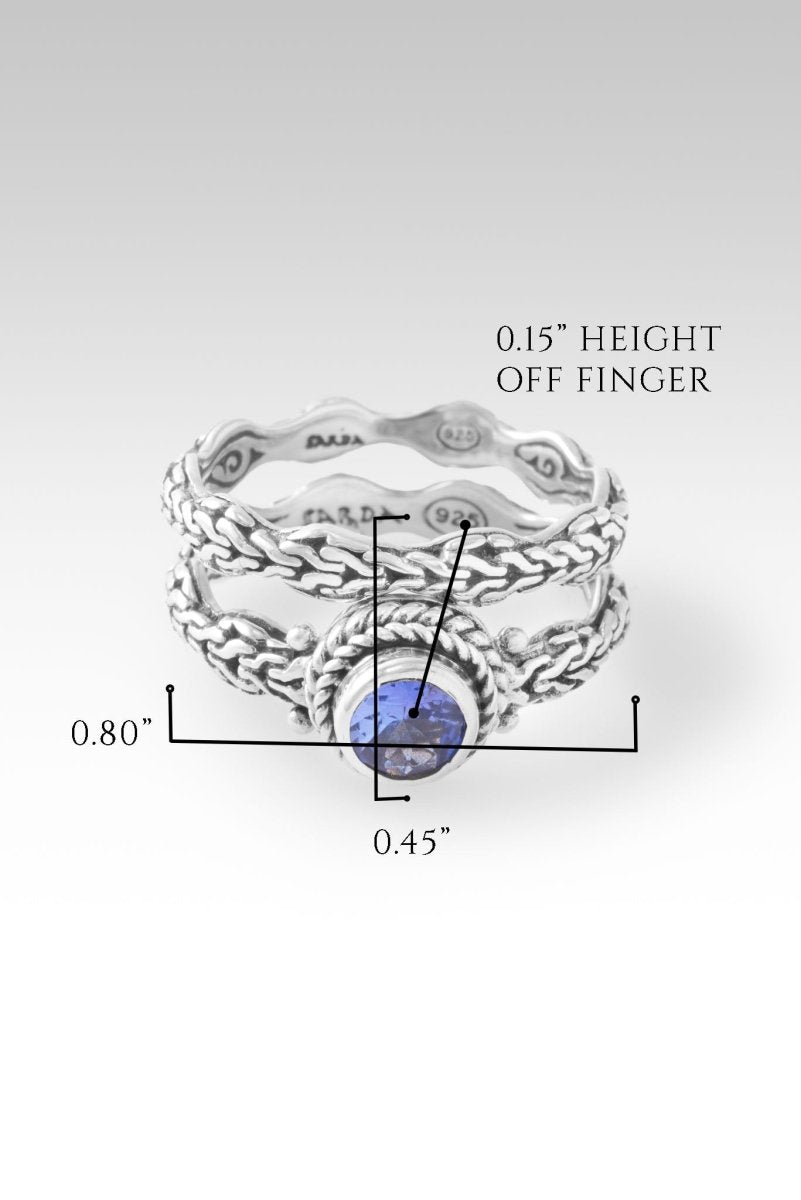 Poised Ring II Set of 2™ Tanzanite Gemstone Jewelry - Perfect for Anniversary Gifts, Wedding Bands & Special Occasions