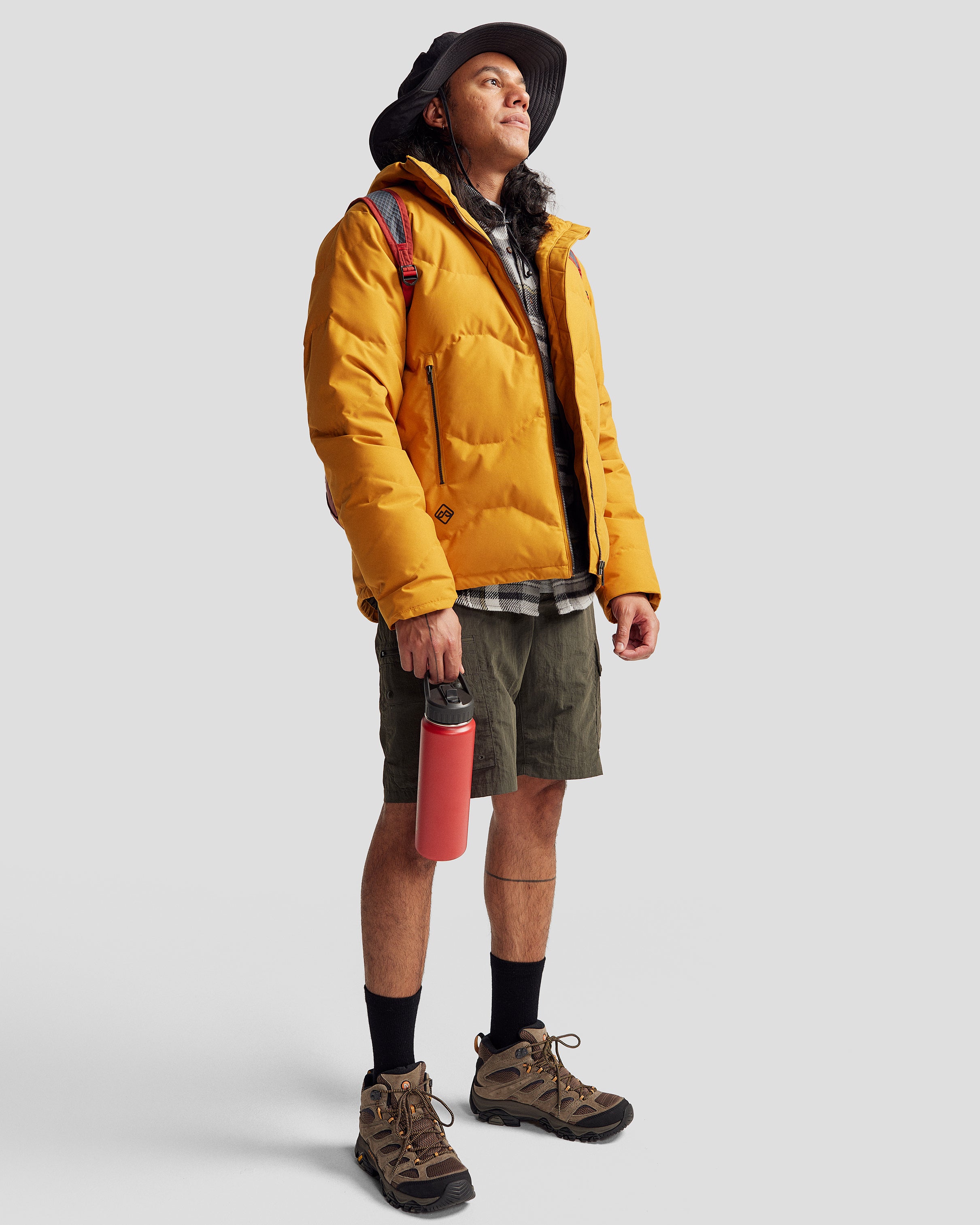 Men's Frisco X Down Hooded Jacket - Golden Oak Color | Warm Winter Coat for Outdoor Activities & Casual Wear