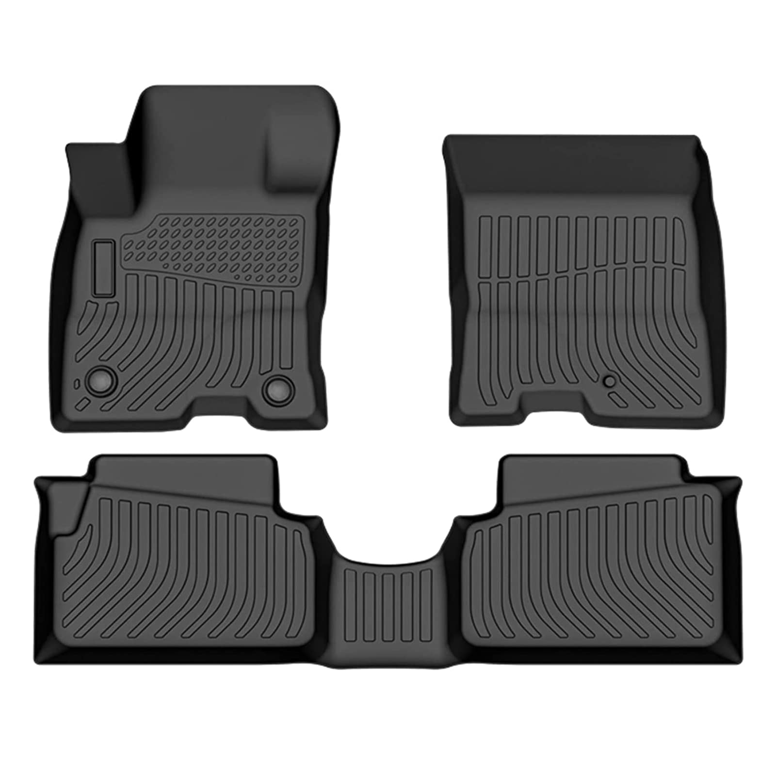 Custom Fit All-Weather TPE Floor Mats for 2022-2025 Ford Maverick Hybrid - Front & 2nd Row Black Car Floor Liners | Durable Protection for Trucks & SUVs in Rain, Snow & Mud
