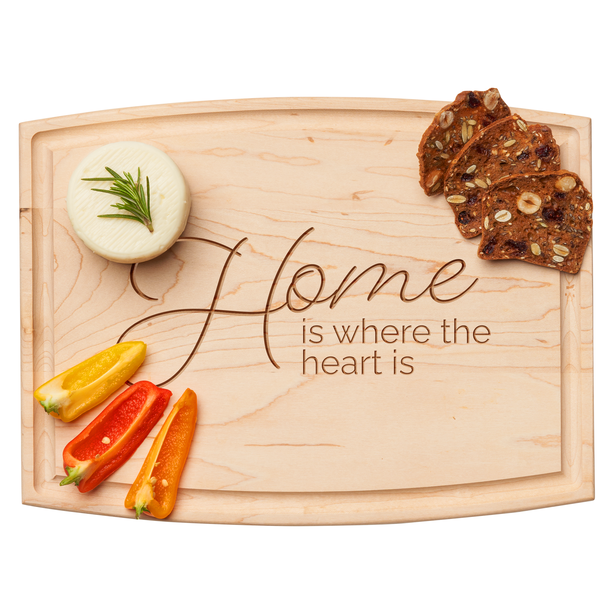 Handcrafted Arched Maple Wood Cutting Board - 12