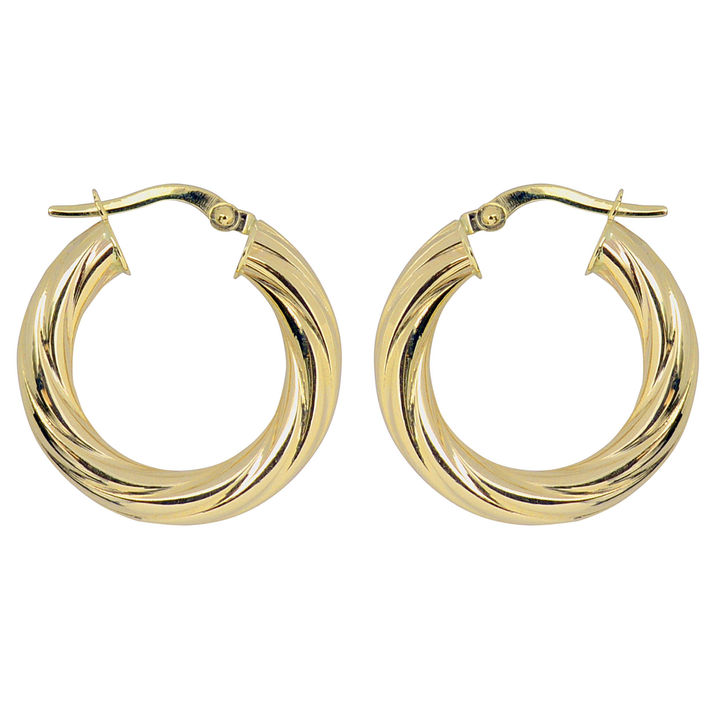 14K Yellow Gold Twisted Hoop Earrings for Women - 4x15mm High Polish Dainty Huggie Hoops - Perfect for Everyday Wear, Date Night & Special Occasions
