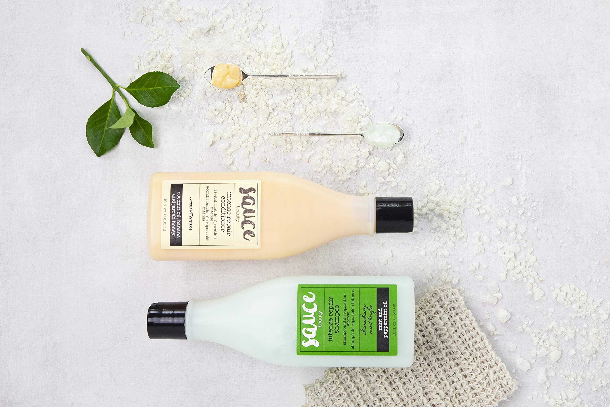 Sauce Beauty Chimichurri Mint Shampoo & Coconut Cream Conditioner Set - 10 fl oz Each - Sulfate Free & Paraben Free Hair Care Duo for Dry, Damaged Hair - Perfect for Daily Use & Salon Quality Results at Home