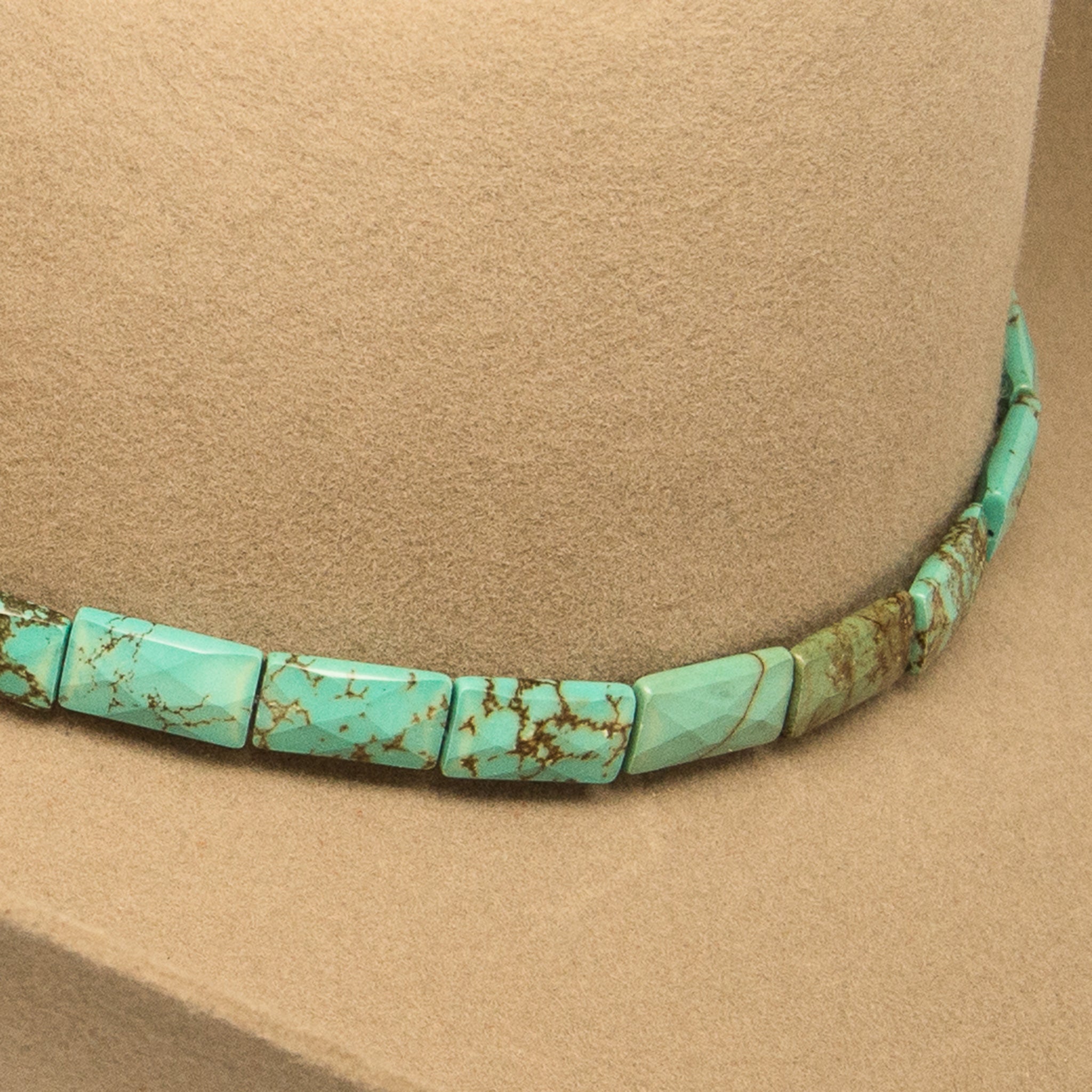 Handmade Faceted Turquoise Hat Band for Cowboy Hats - Western Style Accessory for Rodeo, Music Festivals & Outdoor Events