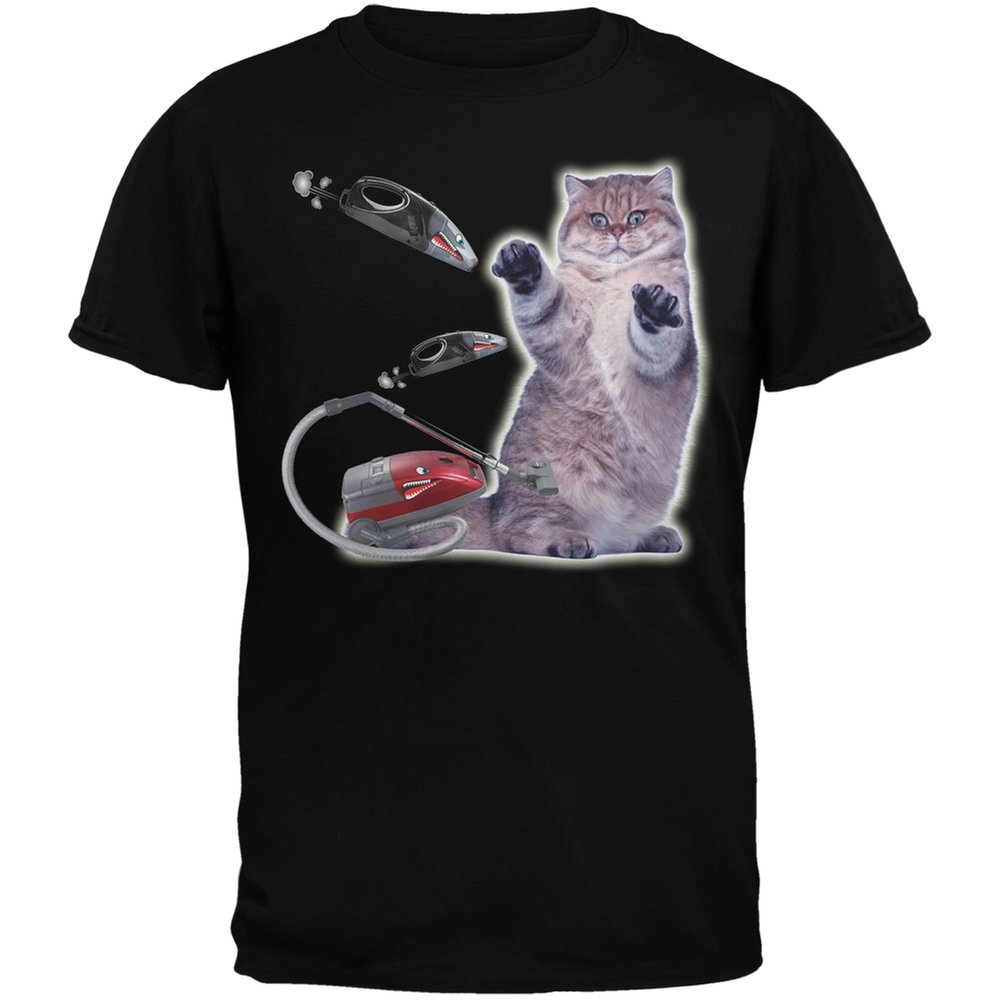 Galaxy Cat Vacuum Black Youth T-Shirt for Casual Wear & Gifts
