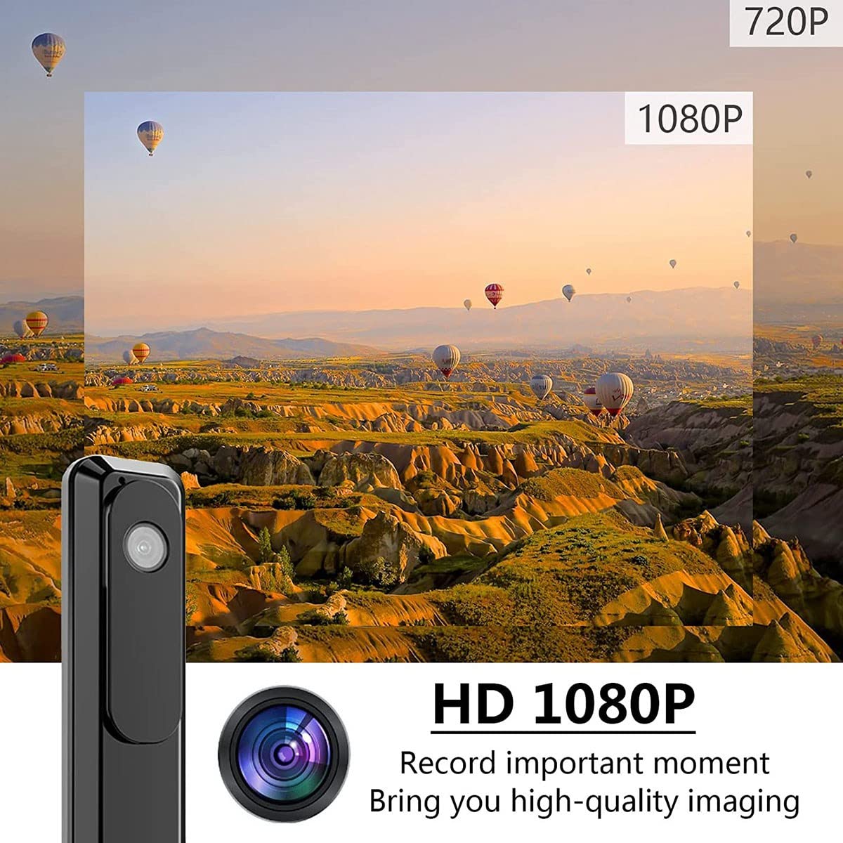 UrbanFlyingFox Mini Portable Camera with Night Vision - 1 Piece Compact Surveillance Camera for Home Security, Baby Monitoring & Outdoor Adventures