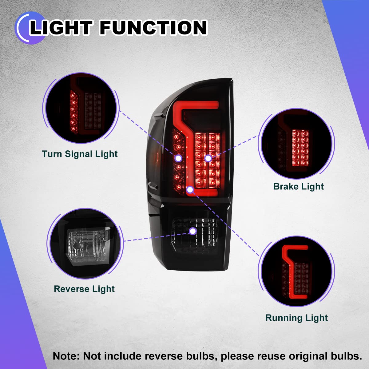 Nixon Offroad LED Tail Light Assembly for 2016-2021 Toyota Tacoma - Smoked Lens Black Housing w/ LED Turn Signal, Running & Brake Lights | Enhanced Visibility & Style for Off-Road Adventures & Night Driving