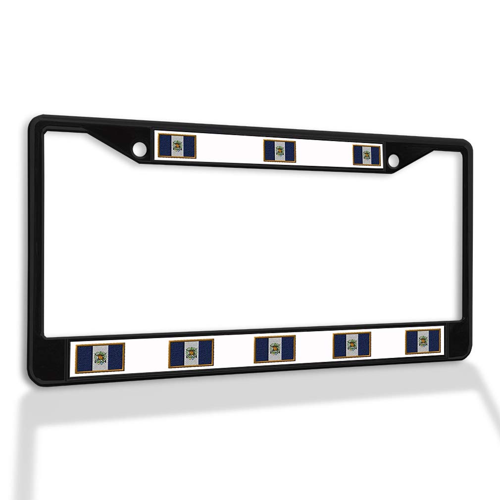 Premium Metal Insert License Plate Frame - Durable & Weatherproof Car Accessories for Guatemala - Black 2-Hole Solid Design - Perfect for Car Enthusiasts & Everyday Protection
