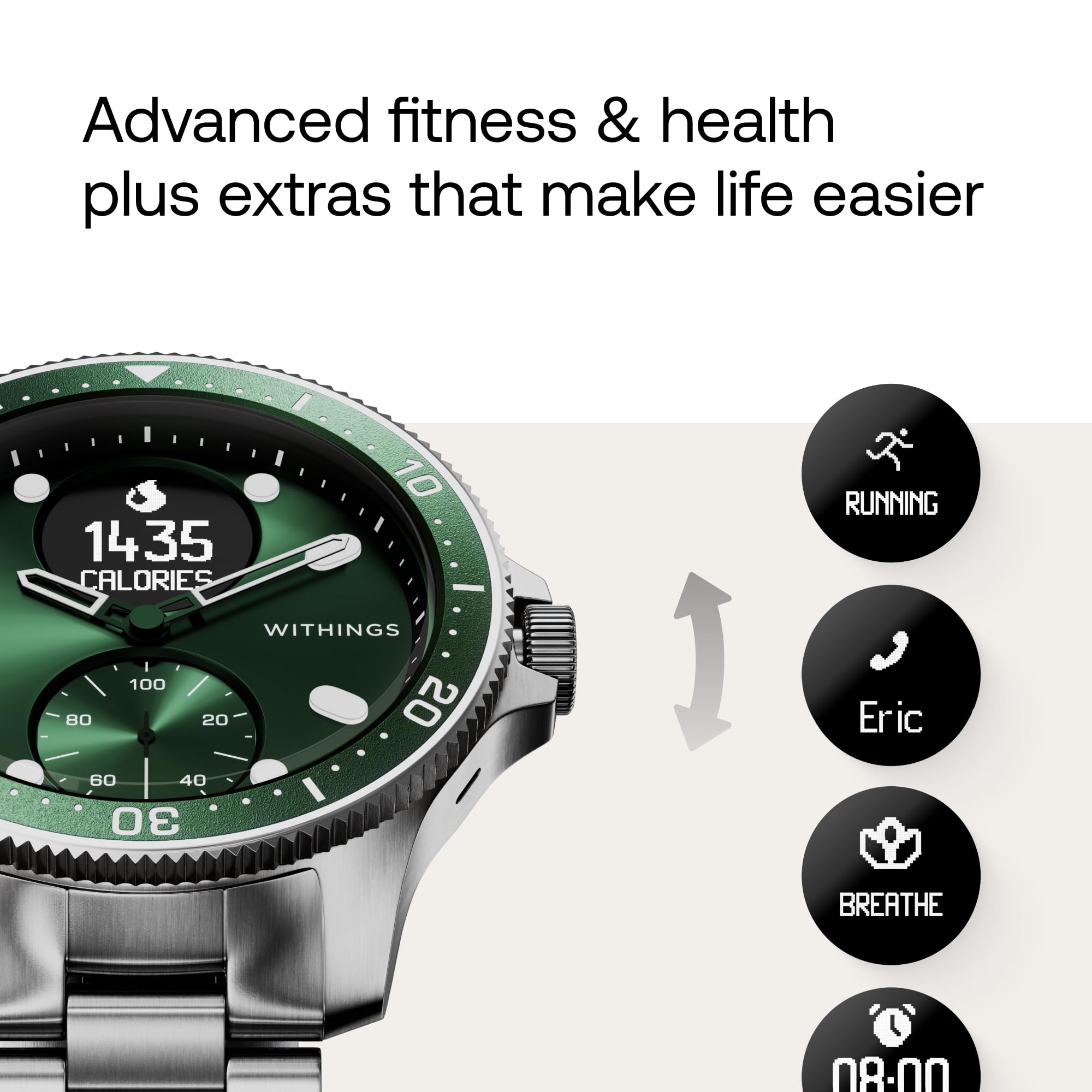 Withings ScanWatch Horizon - ECG & Heart Rate Smartwatch for Fitness Tracking - 30-Day Battery - Android & iOS - Perfect for Workouts & Daily Health Monitoring