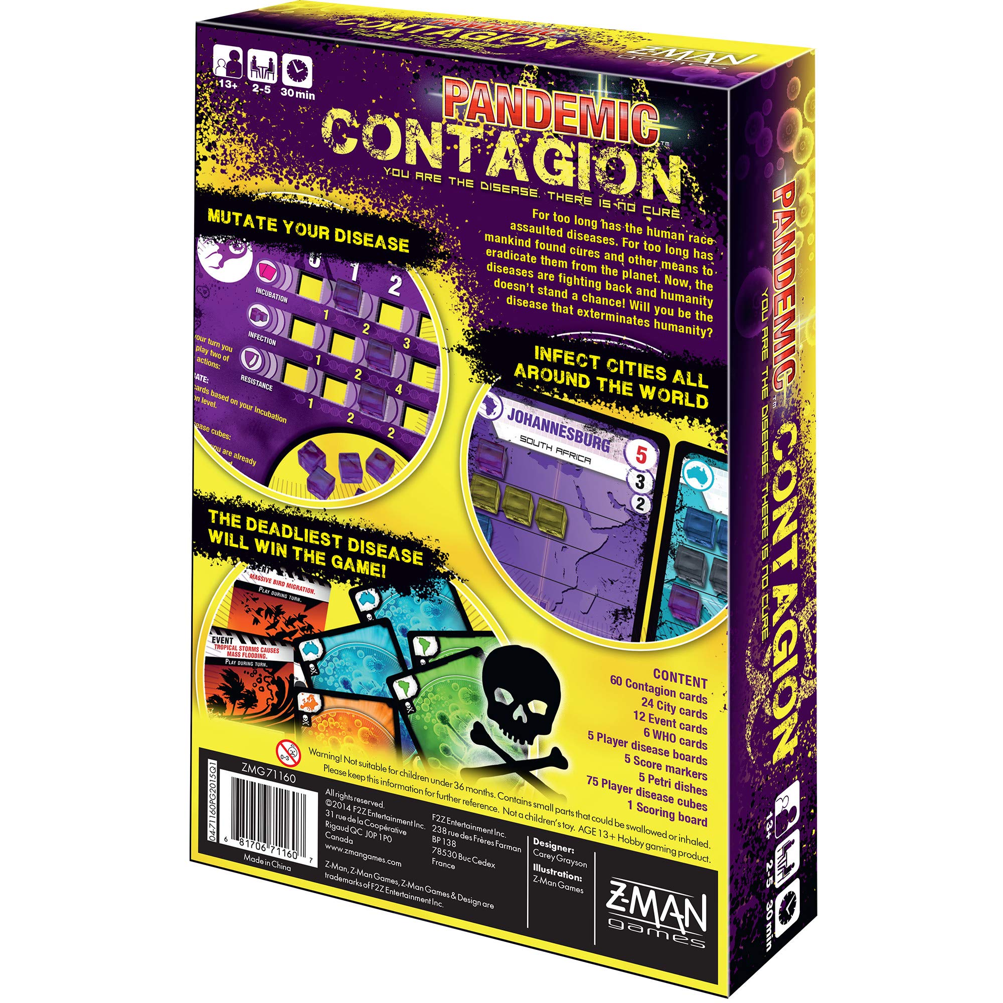 Z-Man Games Pandemic: Contagion - Competitive Board Game for 2-5 Players | Strategy Game with High Replay Value | Perfect for Family Game Nights and Party Gatherings
