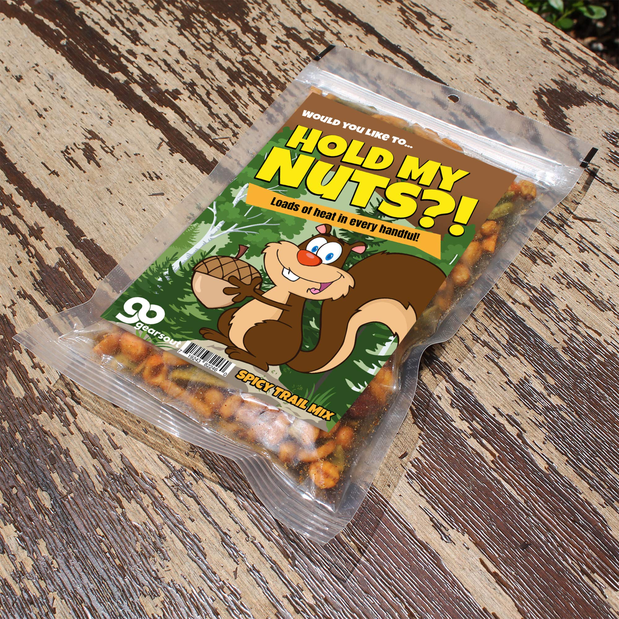 Spicy Trail Mix with Acorn Design - Funny Squirrel Snack - Premium USA-Made Spicy Nuts for Men & Women - Perfect for Hiking, Camping & Office Snacks