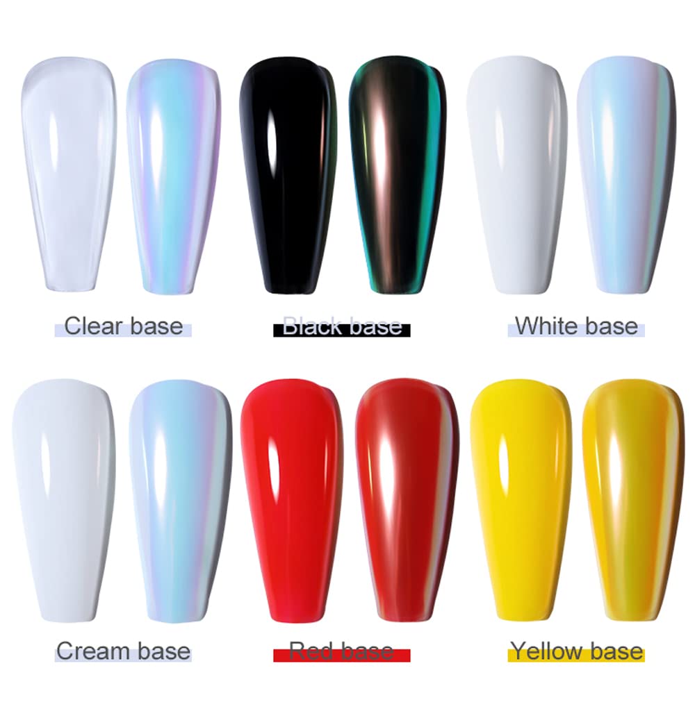 1 Box Holographic Nail Powder - Mermaid Nail Glitter, Pearl Shell Shimmer Powder, Glimmer Dust for Nail Art - Champagne Gold & Rainbow Holographic Nail Flakes - Perfect for DIY Manicures, Nail Salon Decorations, and Party Glam Looks