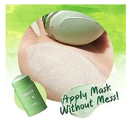 First Beauty Green Tea Purifying Clay Mask - Oil Control & Anti-Acne Deep Cleansing Face Mask for Oily & Acne-Prone Skin, 40g Travel-Friendly Eggplant Solid Mask | Perfect for Spa Night & Post-Workout Skin Detox