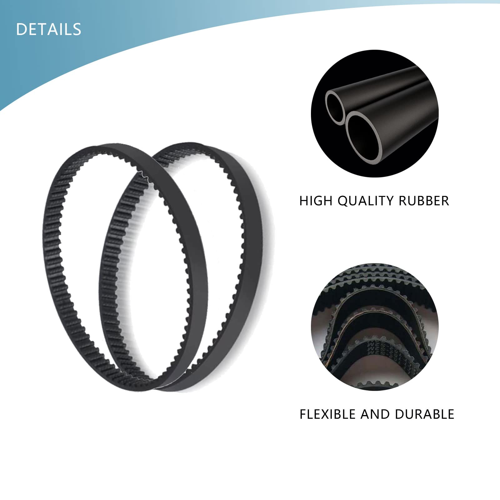 2Pcs Vacuum Cleaner Belts Replacement Compatible with Shark Rotator Lift-Away NV500 NV501 NV502 NV503 NV505 NV500W - Durable Fit for Pet Hair, Carpet Cleaning & Home Maintenance