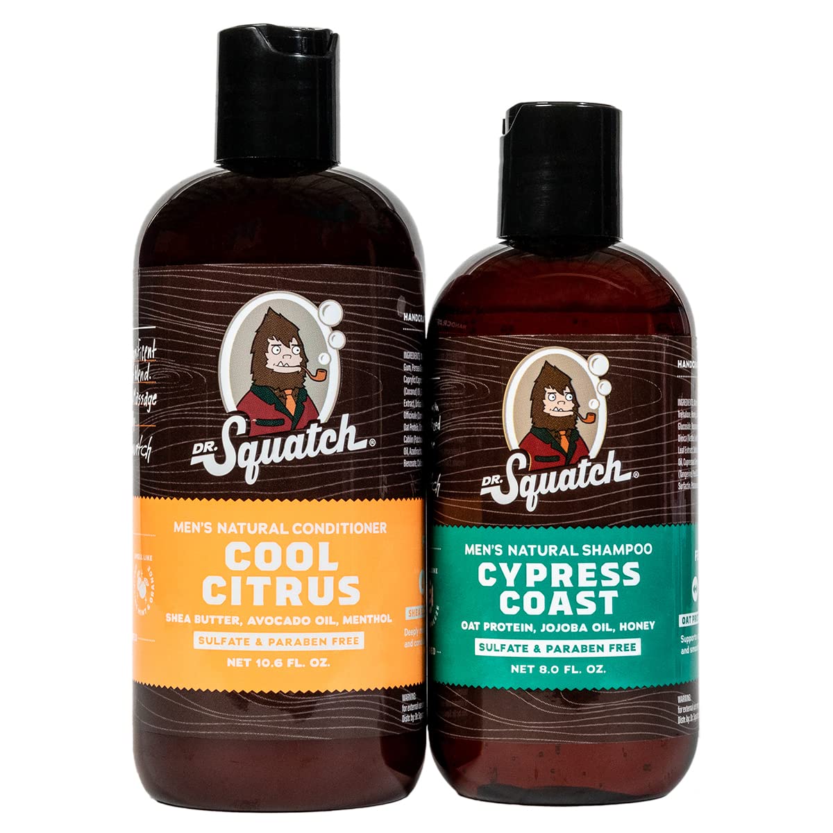 Dr. Squatch Citrus & Cypress Men's Shampoo & Conditioner Set - Natural Hair Care for Thicker, Healthier Hair | Sulfate-Free & Vegan Formula for Daily Use at Home or Gym