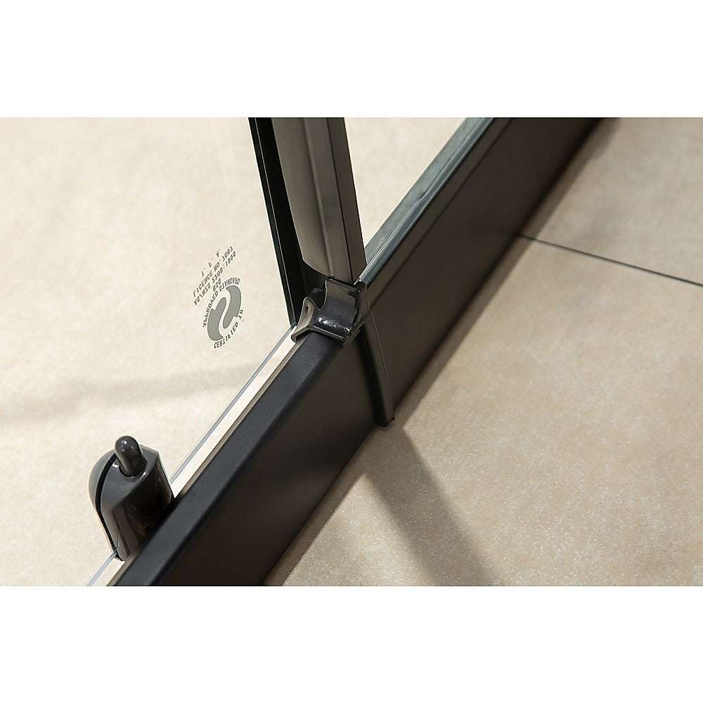 1400mm - 1600mm Black Sliding Door Safety Glass Shower Screen by Della Francesca | Modern Bathroom Enclosure for Walk-in Showers & Spa Bathrooms