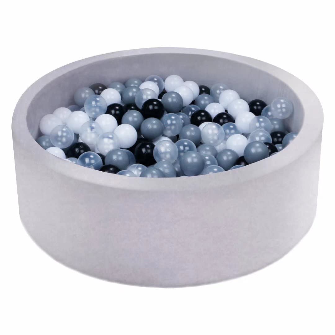 Soft Foam Ball Pit for Toddlers & Kids - 35.4” x 11.8” Indoor/Outdoor Playpen with Safe Round Balls | Perfect Gift for Birthday, Nursery, Daycare & Backyard Fun