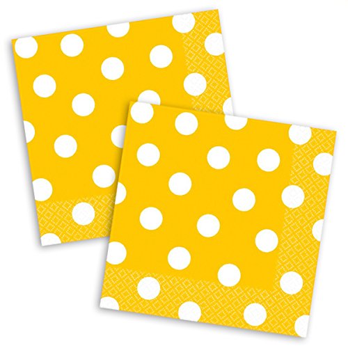 Amscan Yellow Sunshine Luncheon Napkins - Premium Disposable Party Napkins for Birthday, Wedding & Holiday Celebrations - Bulk Pack of 100 Napkins