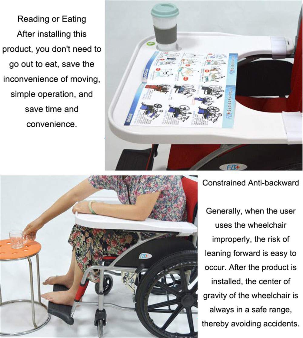 Universal Wheelchair Lap Tray with Cup Holder - Portable Medical Table for Manual & Electric Wheelchairs (Fits 16-20 Inch Chairs, 56-60CM) - Ideal for Dining, Reading & Daily Activities