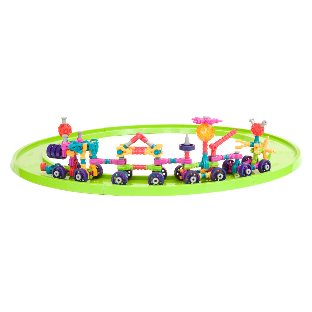 Be Good Company 160-Piece Jawbones Train & Railroad Construction Set – Perfect for Kids' STEM Learning & Creative Play