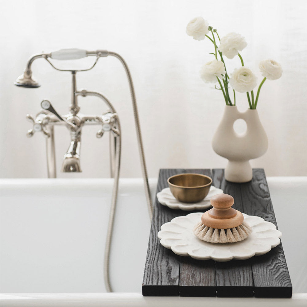 Premium Round Bath Brush with Long Handle - Exfoliating & Massaging for Smooth Skin - Perfect for Shower, Spa & Relaxation at Home