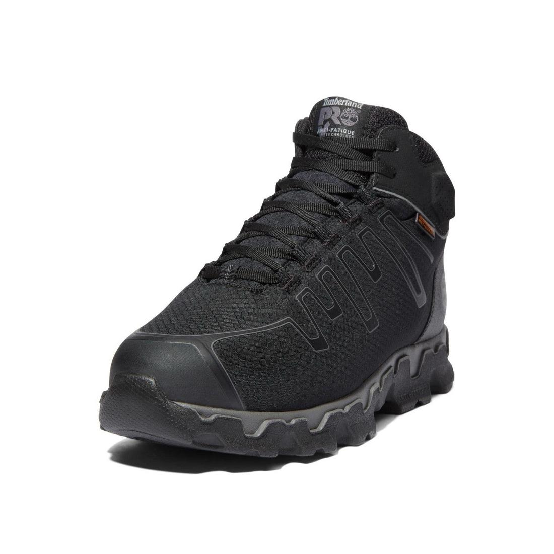 Powertrain Sport Alloy Toe Safety Work Boots for Men - Black Steel Toe Shoes for Construction, Warehouse & Outdoor Work
