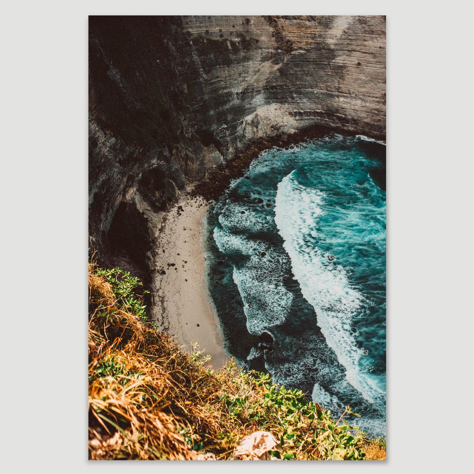 SIGNWIN 32x48 Inches Canvas Wall Art - Rocky Seas Beach Blue Coastal Photography for Relaxation & Calm | Perfect for Living Room, Bedroom & Office Decor