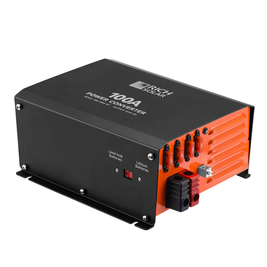 Rich Solar 100A MPPT Solar Charge Controller - 12V/24V Auto Battery Regulator for RV, Boat, Off-Grid Power System | Weatherproof & Efficient Solar Panel Converter