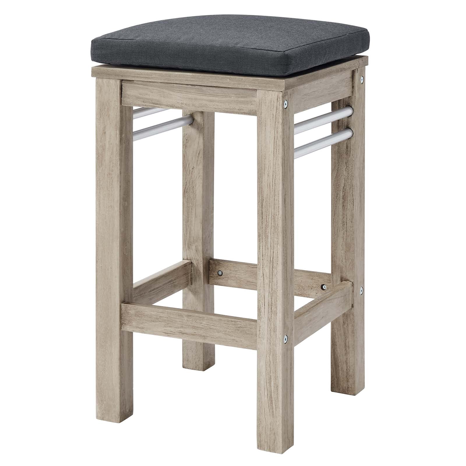 Modern Grey Wood Bar Side Table - Outdoor Patio, Balcony, Cafe, Bistro, Garden, Hotel, Hospitality - Perfect for Relaxing and Entertaining
