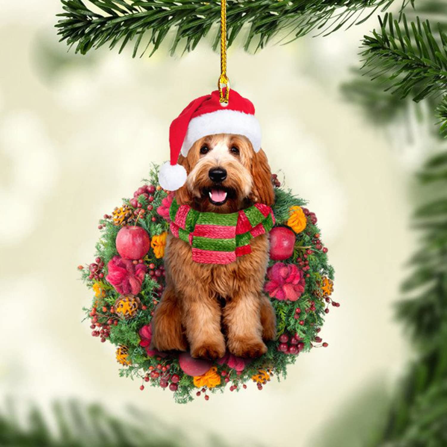 Labradoodle Christmas Ornaments Set of 20 - Durable Mica Plastic Hanging Decor for Xmas Tree, Wreath, and Holiday Home Decor - Perfect for Pet Lovers and Festive Holiday Parties