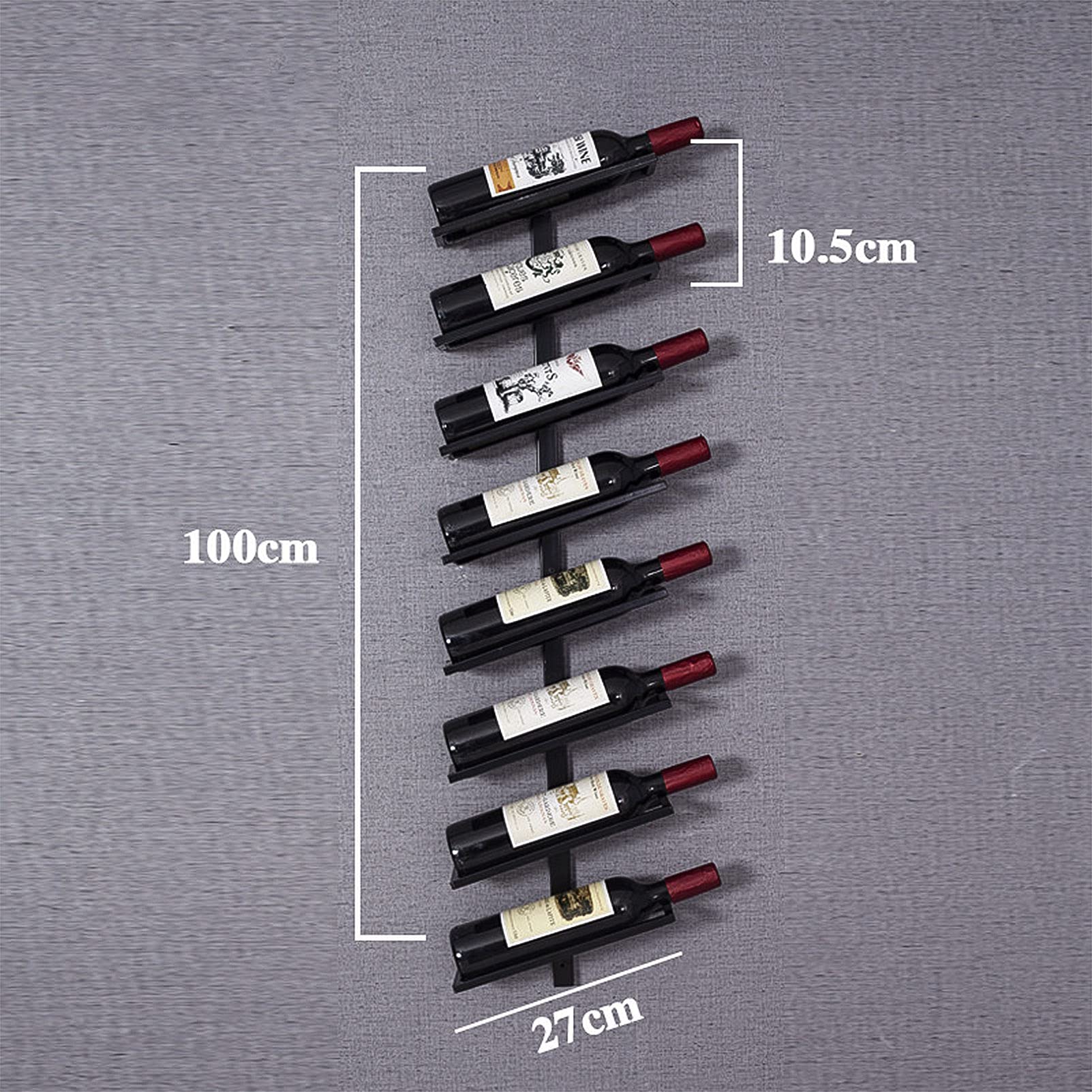 Wall-Mounted Wine Rack Holder - Holds 2/4/6/8/10/12 Bottles - Durable Metal Wine Storage for Kitchen, Bar, Restaurant or Wine Cellar - Space Saving Bronze/Black/Gold Design - Perfect for Home Entertaining & Commercial Use