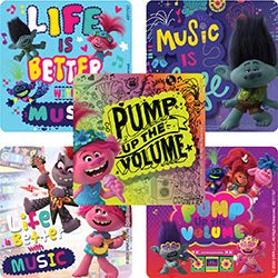 Trolls World Tour Music Stickers - 100-Piece Pack for Kids' Party Favors, School Rewards & Collectibles