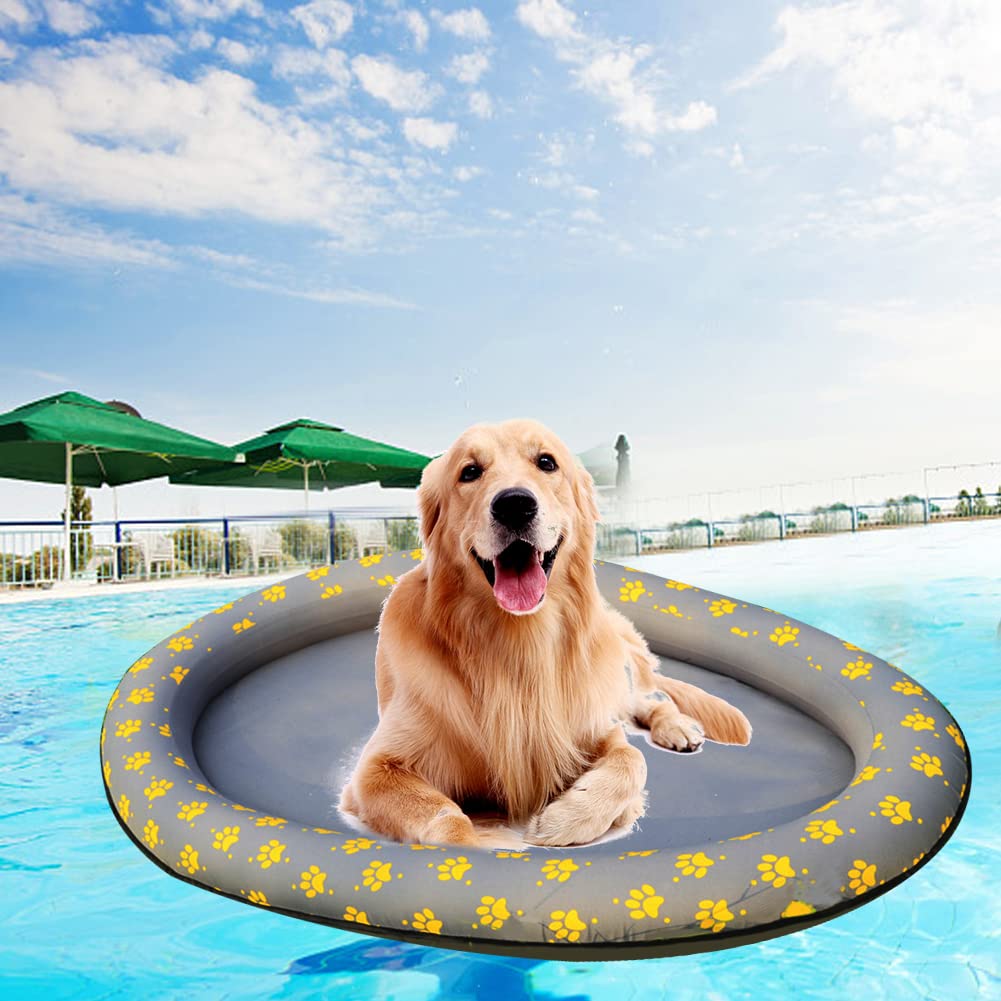 Inflatable Dog Pool for Pets - Floating Water Toy & Swimming Pool with Floating Row Bed - Perfect for Beach, Backyard, and Summer Fun for Dogs & Cats