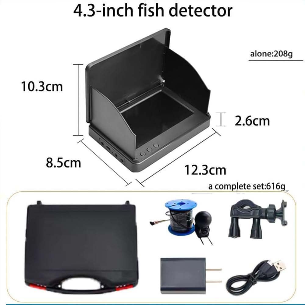 Colitt - Upgraded Underwater Fishing Camera with Night Vision & 4.3'' HD LCD Screen, 220° Wide-Angle Lens, IP68 Waterproof Fish Finder for Ice Fishing, Lake & Ocean Angling - Perfect for Night Fishing & Deep Water Exploration