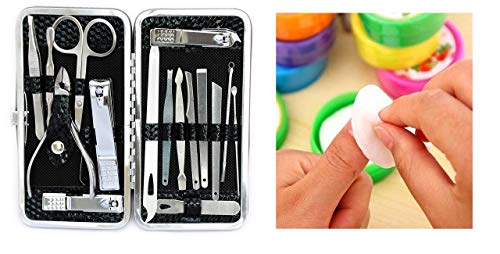 **Professional 16-Piece Manicure Pedicure Kit – Stainless Steel Nail Clippers, Scissors & Grooming Tools with Leather Case & Nail Remover (Color May Vary) – Perfect for Home, Salon & Travel Nail Care**