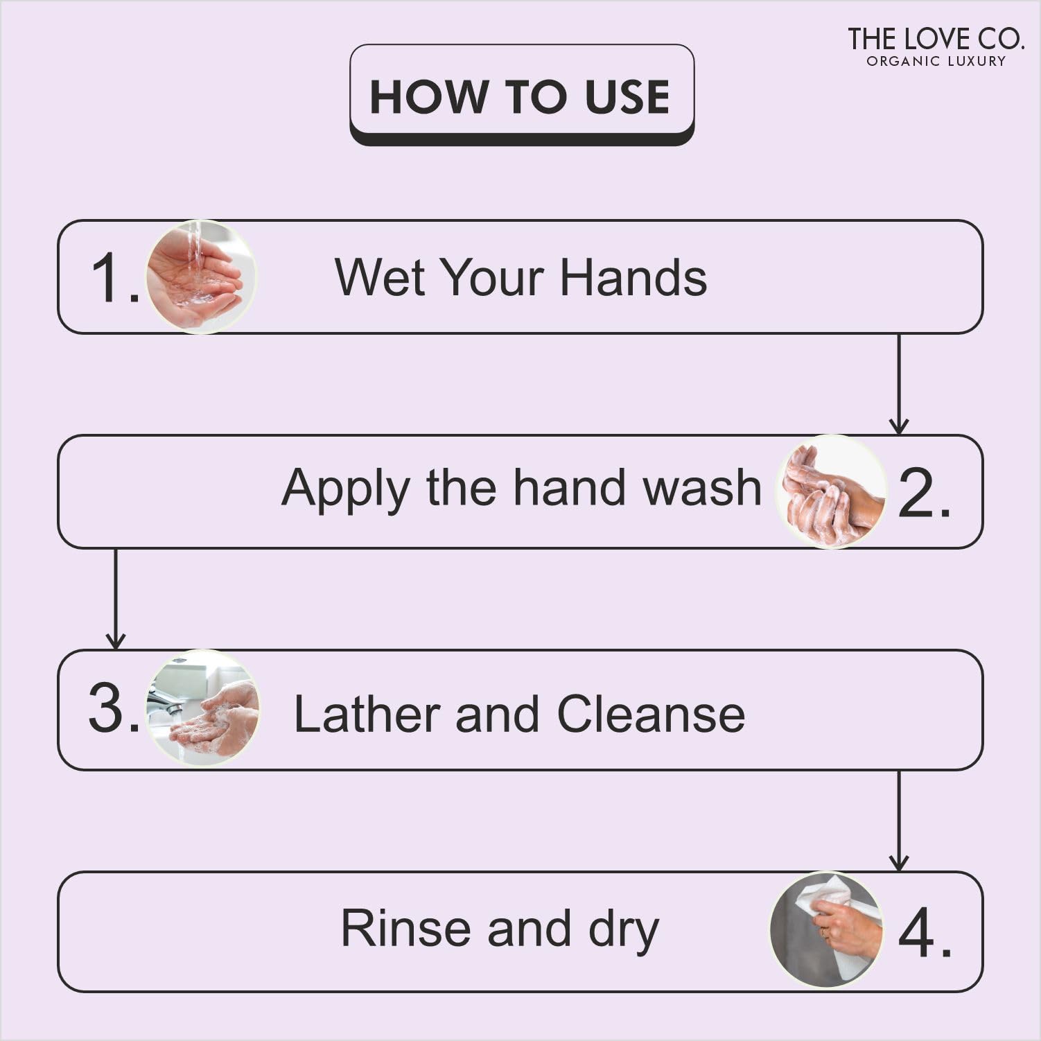 The Love Co. Moisturizing & Gentle Hand Wash for Soft Skin - 300ml Lavender Scented Hand Soap - Perfect for Bathroom, Kitchen & Guest Use