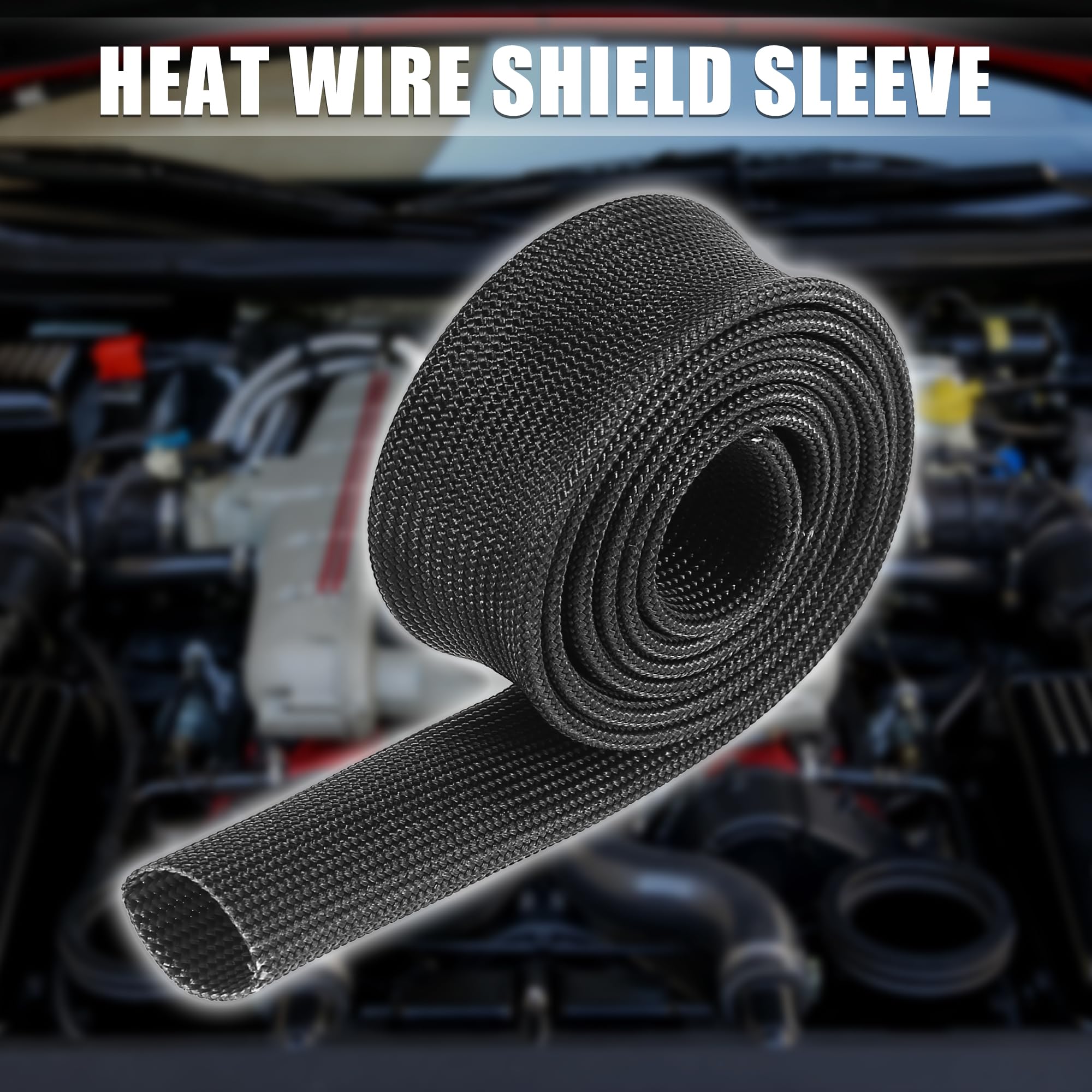 X AUTOHAUX Fiberglass Heat Shield Sleeve - 15mm (3/5