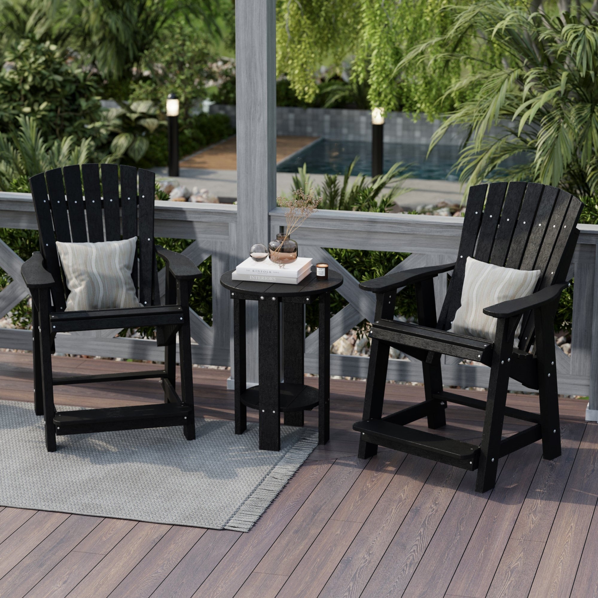 Premium Heritage High Adirondack Chair - Solid Wood Outdoor Patio Furniture for Garden, Deck, Poolside & Backyard Relaxation