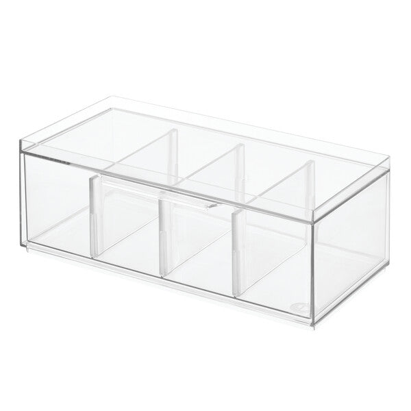 Premium Clear Tea Storage Organizer - Airtight Container for Loose Leaf Tea, Herbs & Spices - Perfect for Kitchen Pantry, Tea Shop & Office Use