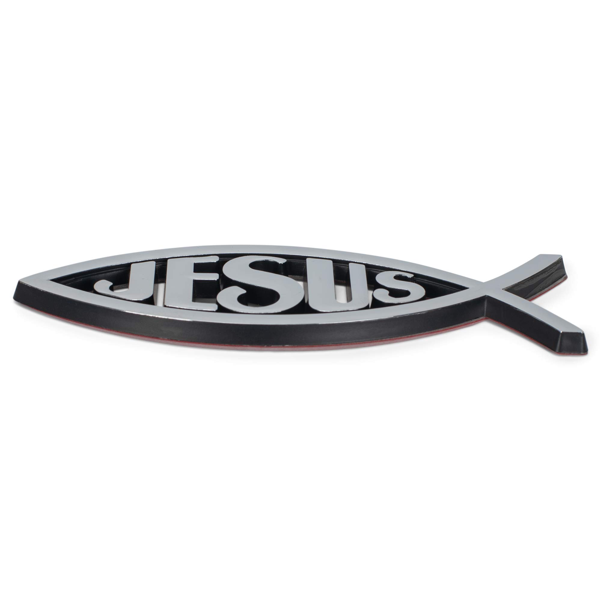 Large Silver Christian Jesus Fish Auto Emblem - Religious Car Decal for Christian Faithful - Perfect for Cars, Trucks & SUVs to Showcase Your Faith