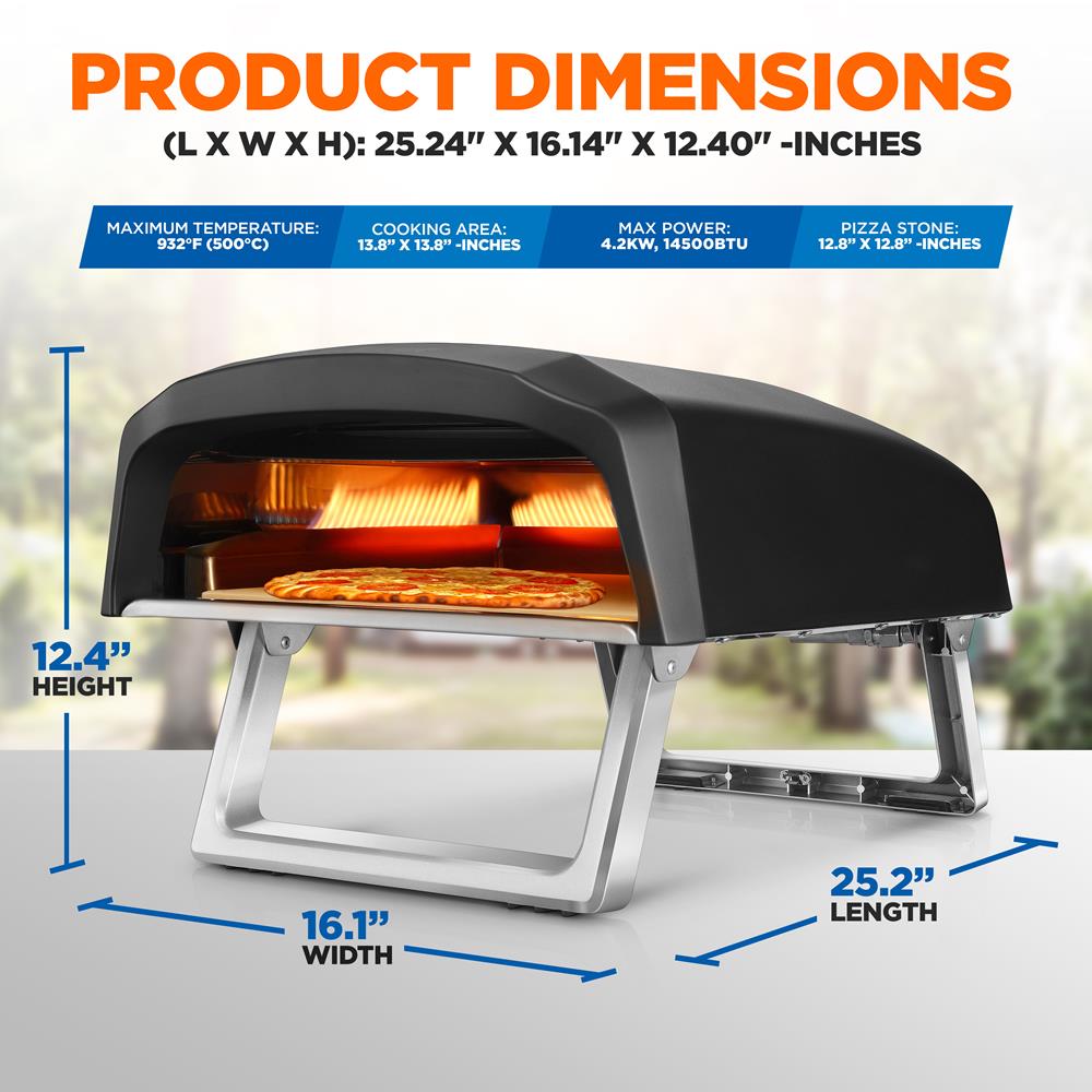 Portable Outdoor Pizza Oven - Wood Fired & Gas Compatible for Backyard, Camping & Tailgating | Perfect for Homemade Neapolitan Pizza & Artisan Bread Baking