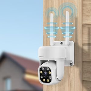 OOSSXX 5MP WiFi PTZ Outdoor Security Camera System with Auto-Tracking & 2-Way Audio, 10 Channel NVR Surveillance DVR Set - Wireless Pan-Tilt-Zoom Cameras for Home & Business Security Monitoring