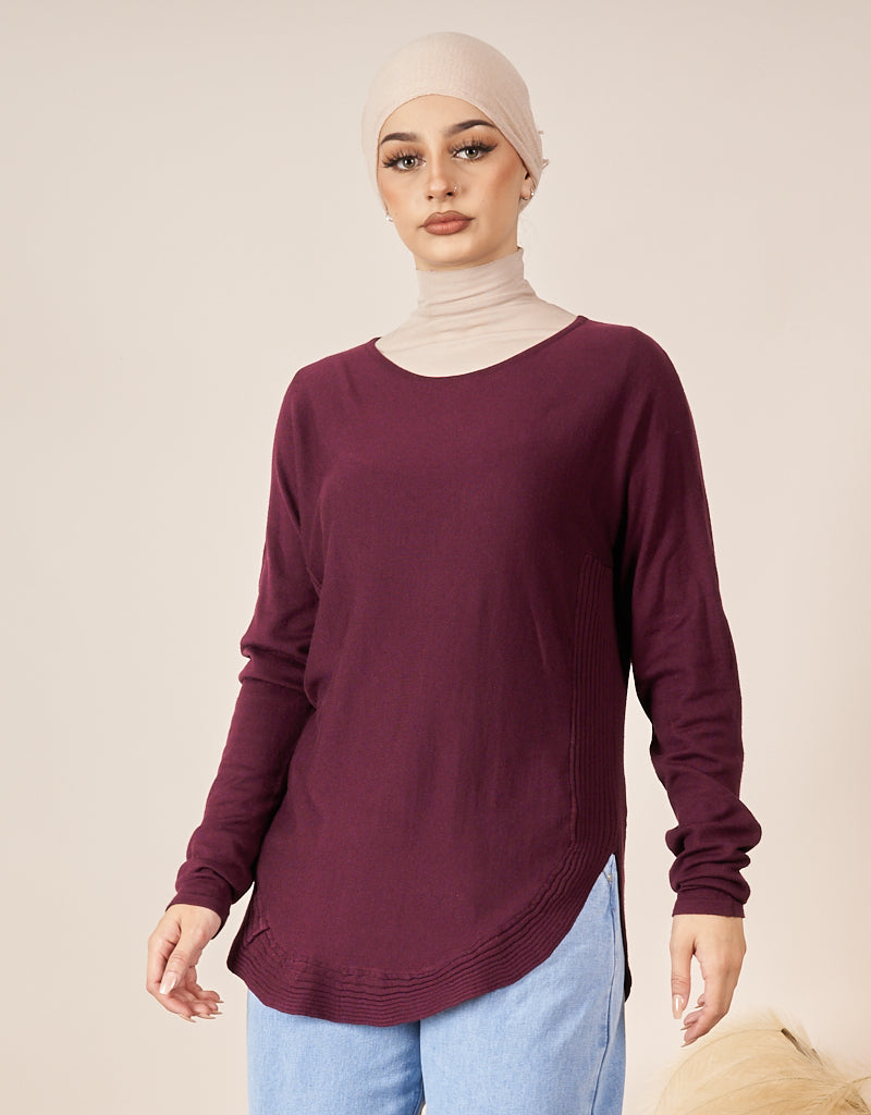 Stylish Knitted Loop Jumper in Dark Shades - Perfect for Winter Layering & Casual Outfits