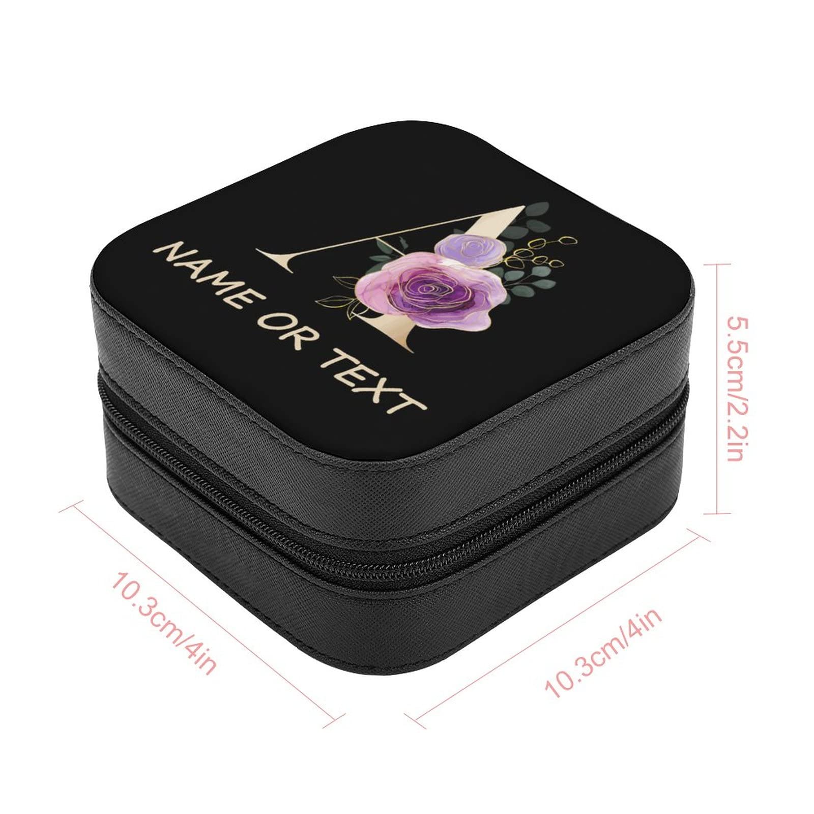 Personalized Leather Jewelry Box with Name - Mini Travel Ring Organizer Case for Women & Girls - Perfect Gift for Birthdays, Anniversaries & Travel Storage