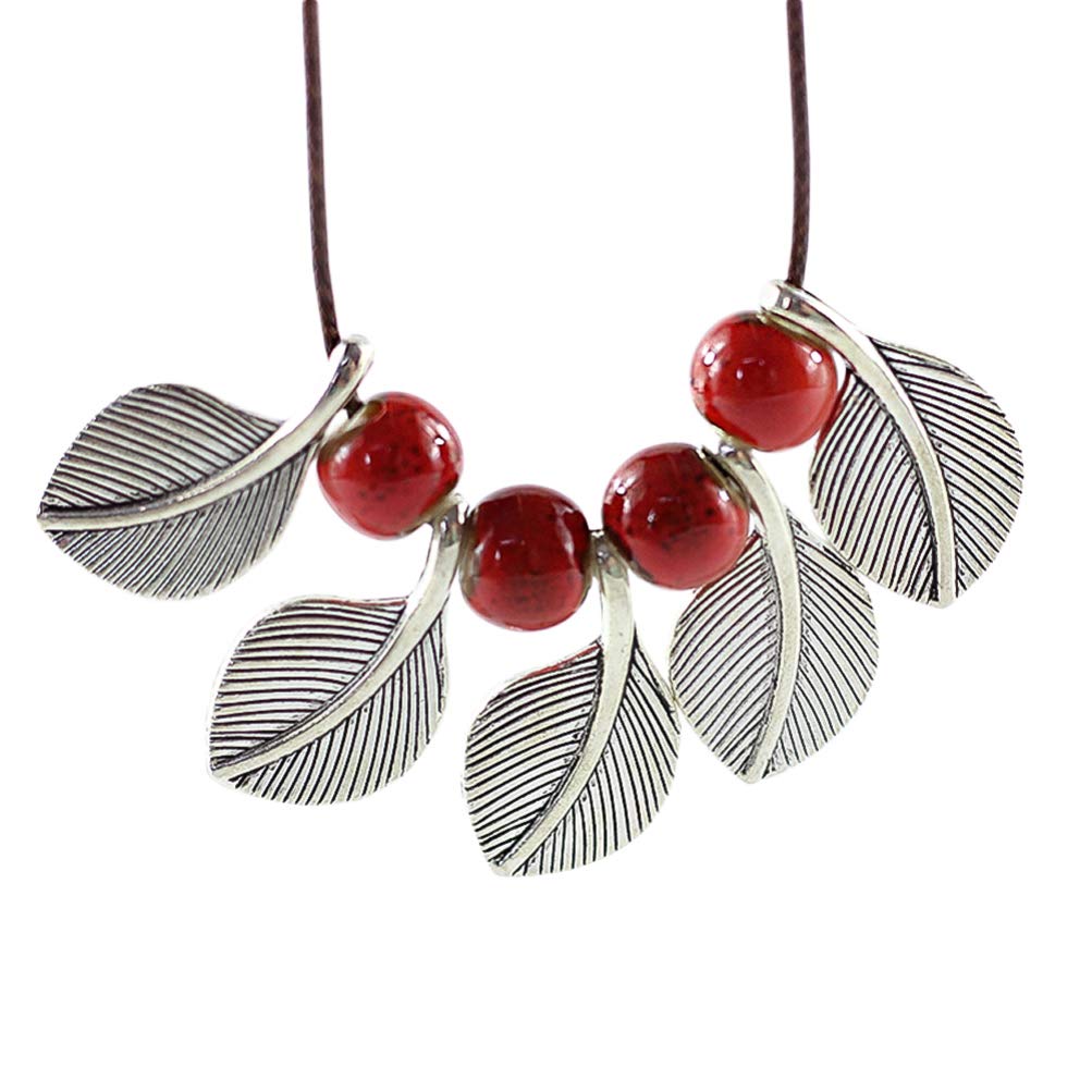 Boho Ceramic Pendant Necklace for Women - Elegant Clavicle Chain Choker with Sweater Chain - Perfect for Casual Outfits, Layering & Boho Fashion Accessories